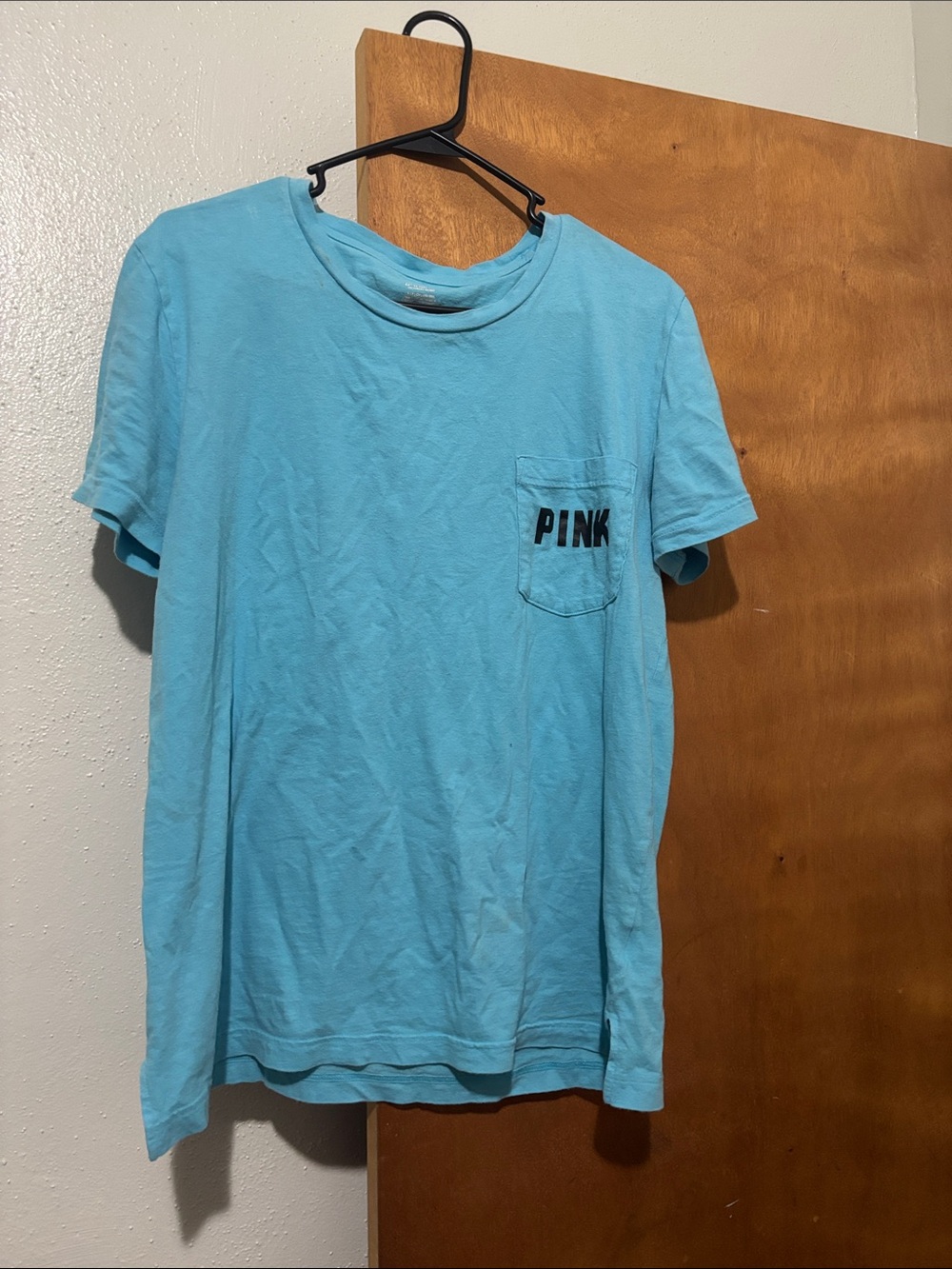 PINK Victoria's Secret Light Blue Pocket Tee